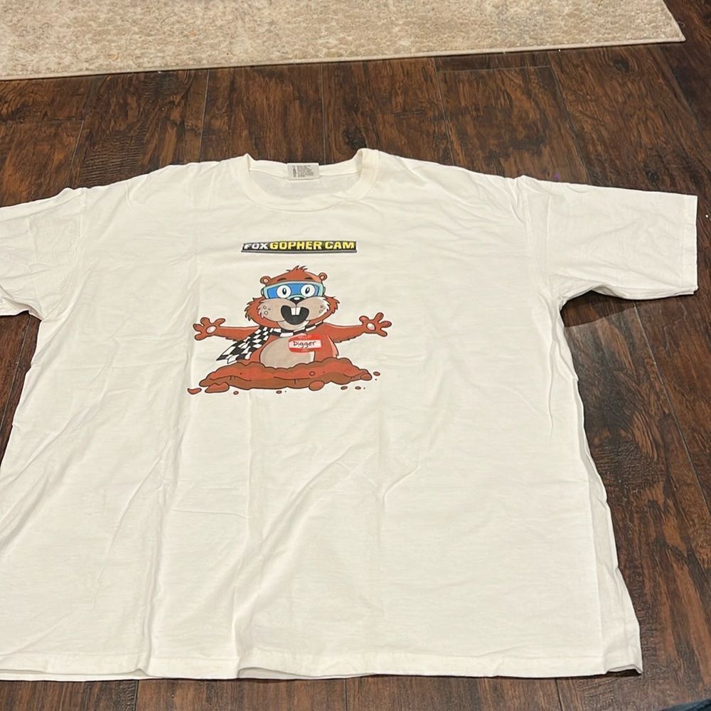 Chase Authentic NASCAR Fox Sports Gopher Cam Racing T-Shirt size 3XL white EUC